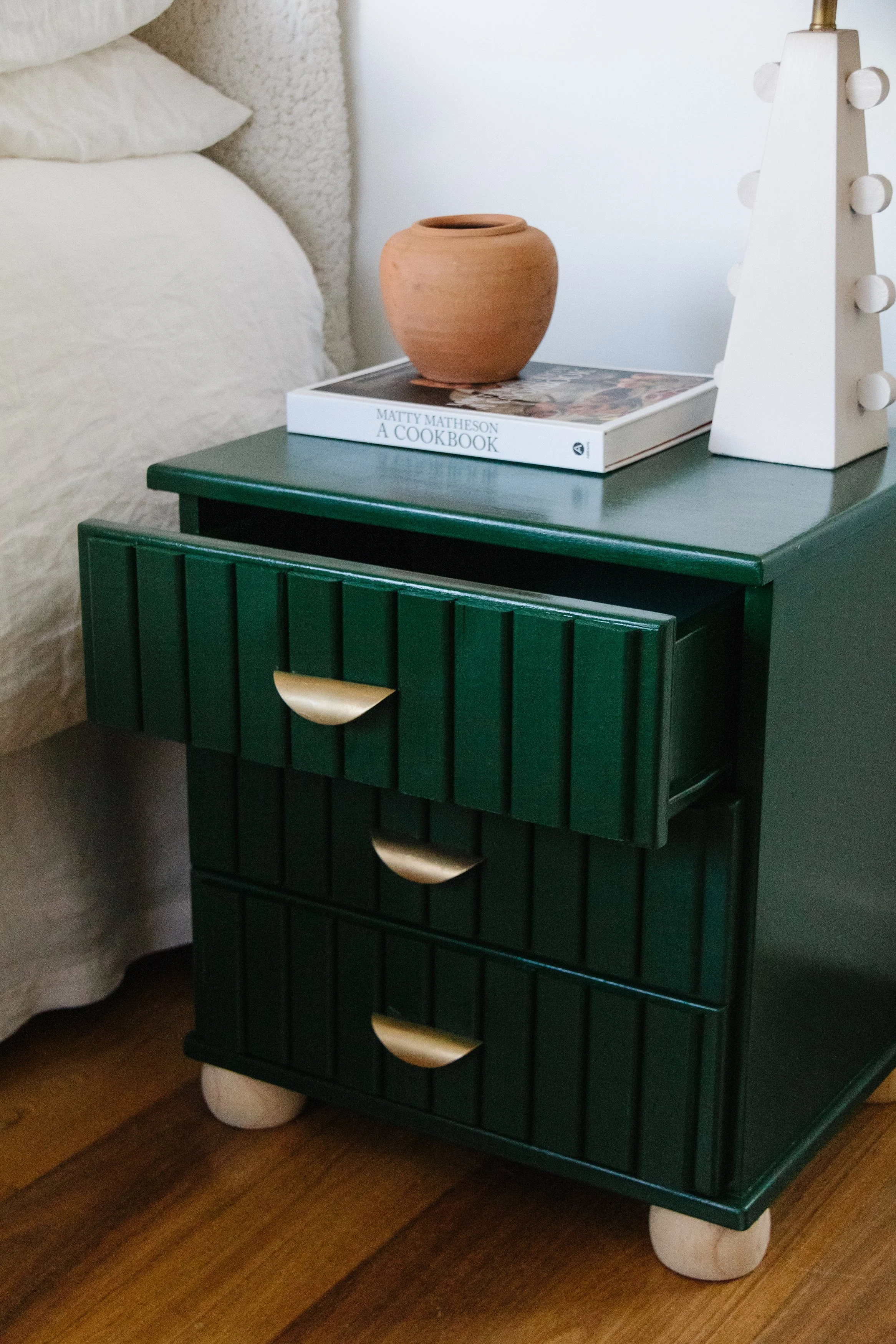 Upcycled top bedside table